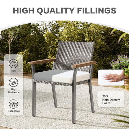 Outdoor Chair Cushion , Removable Cover with Hidden Zipper, Adaptable Secure Ties - Gray - Aoodor 