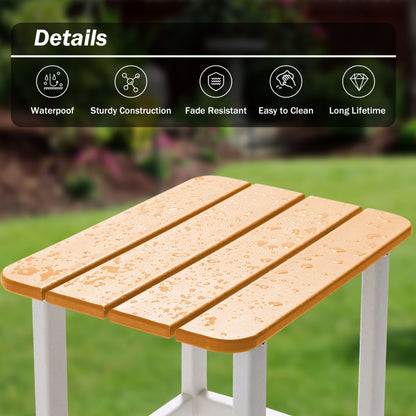 18x15x19 inch Outdoor Side Table, Weather-Resistant Square Patio End Table