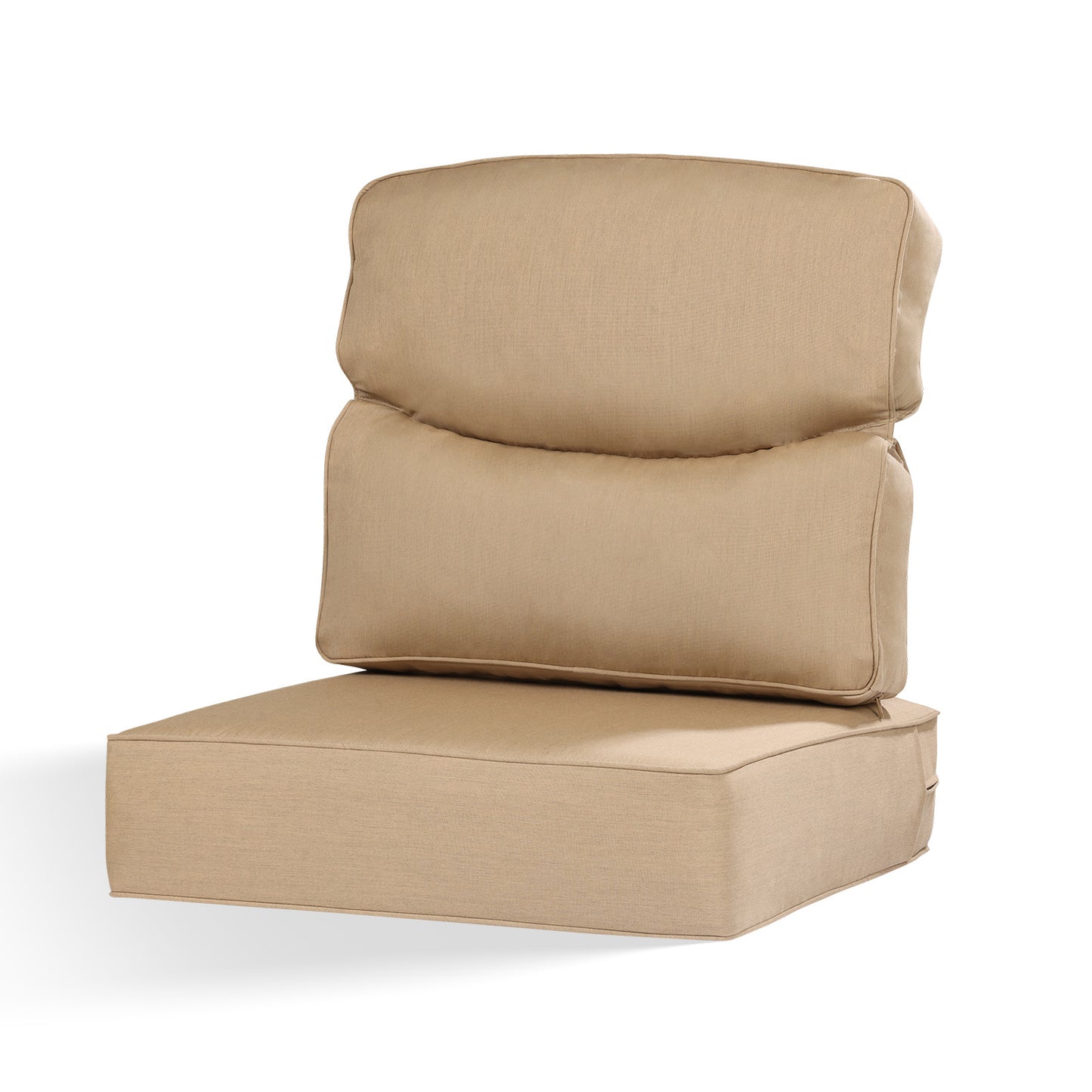 Smile Outdoor Chair Cushion Set, Sunbrella Fabric Deep Seating Cushions, Canvas Heather Beige
