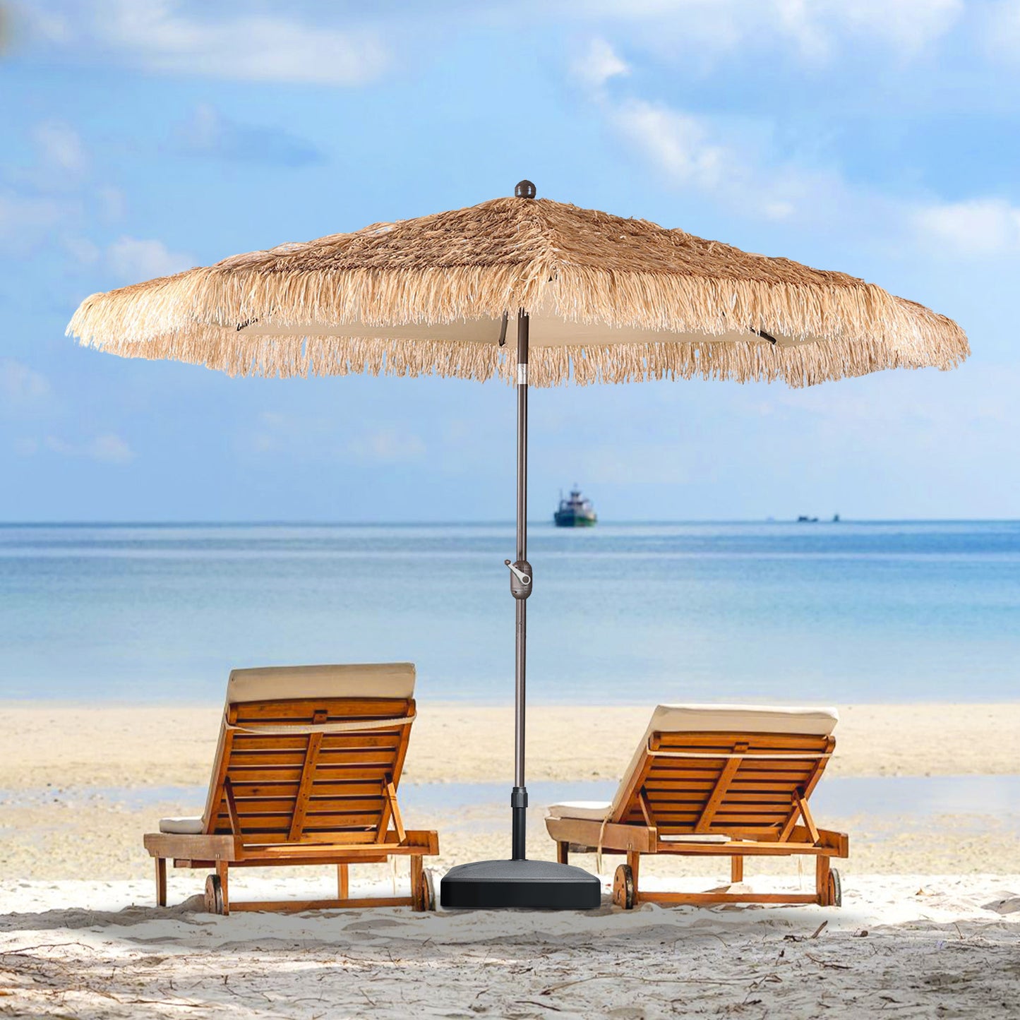 Patio Umbrella Thatched Outdoor Umbrella (No Base) - Aoodor 