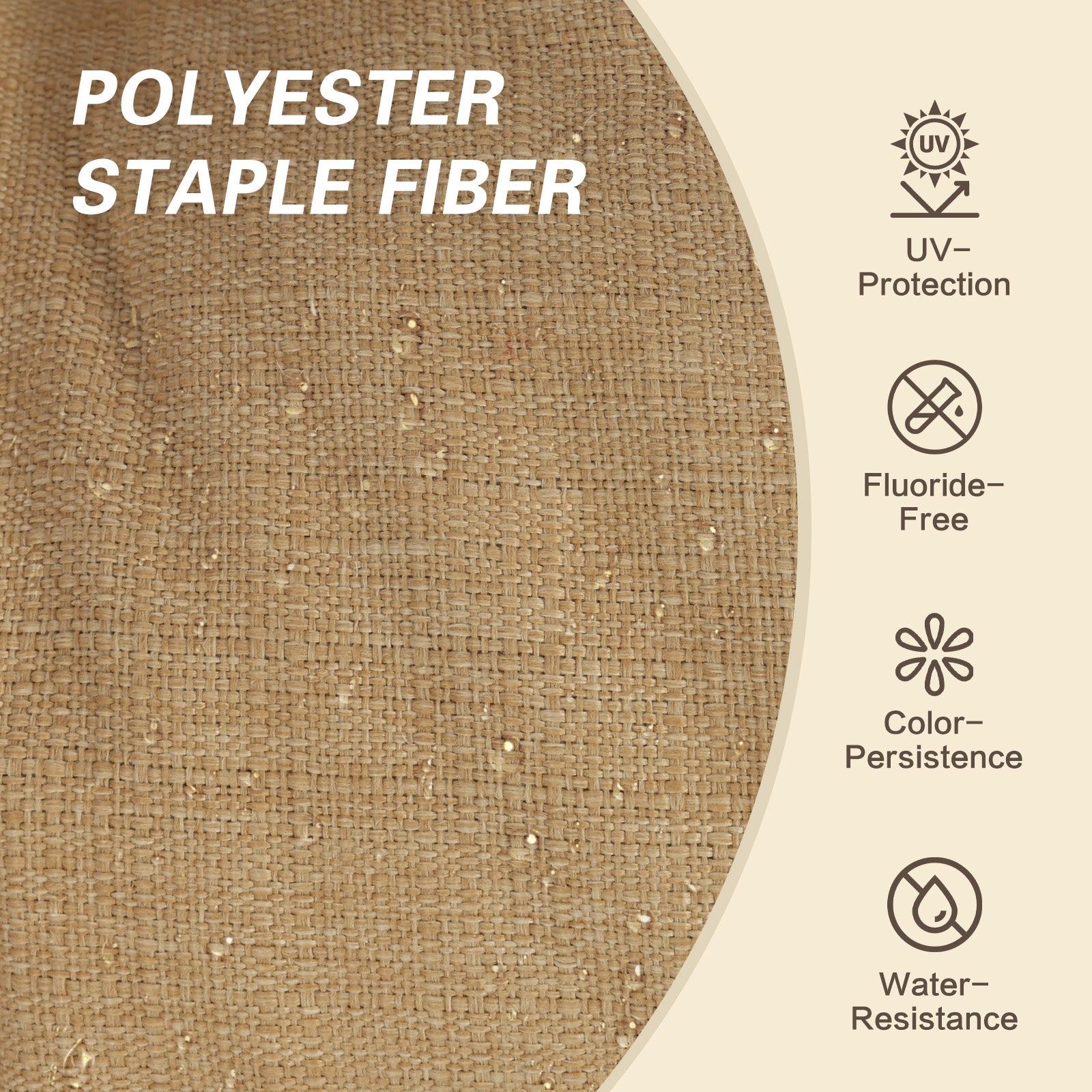 Outdoor Polyester Tufted Bench Cushion, Water & Fade Resistant, Brown - Aoodor 