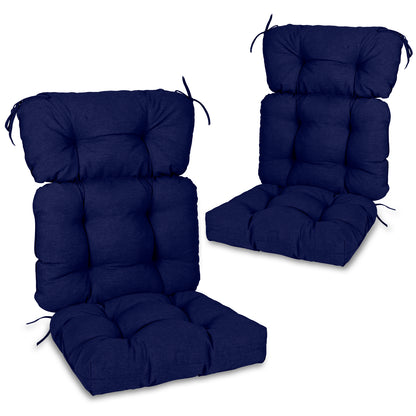 Tufted Outdoor High Back Chair Cushions Patio Rocking Pads for Furniture, Dark Blue