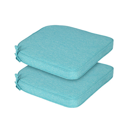 Outdoor Dining Chair Cushions Set, Patio Chair Pads with Ties, Aruba Blue - Aoodor 