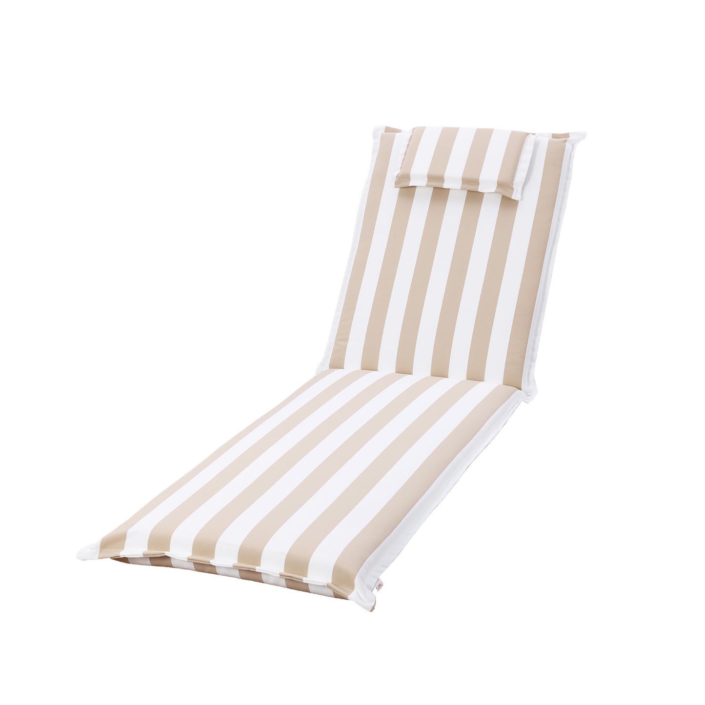 79x25x3 inch Outdoor Lounge Chair Cushion with Headrest, Beige Stripe