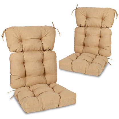 Tufted Outdoor High Back Chair Cushions Patio Rocking Pads for Furniture, Brown