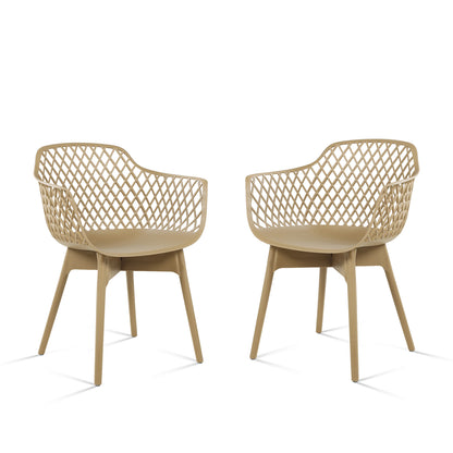 Modern Weather Resistant Plastic Dining Chairs Set: Ergonomic Comfort