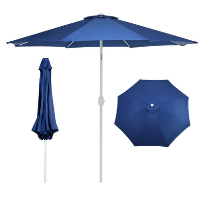 9 ft. Outdoor Patio Market Umbrella with 8 Sturdy Ribs, Push Button Tilt and Crank - Aoodor 