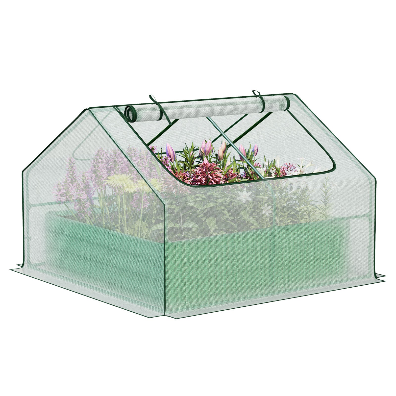 Mini Greenhouse Kit With Raised Garden Metal Beds - Aoodor 