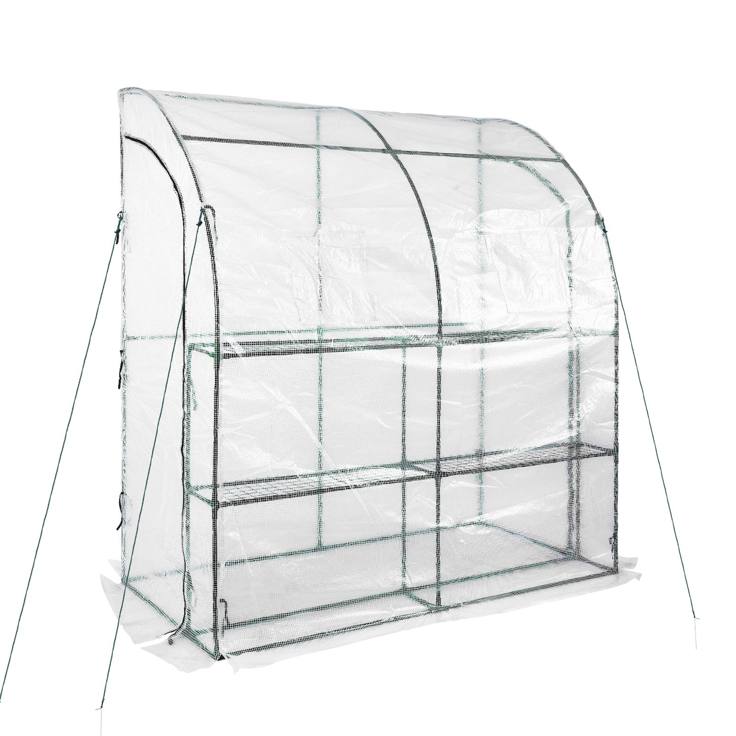 7x3x7 ft. Lean to Greenhouse for Outdoors, Portable Walk-in Greenhouse - Aoodor 
