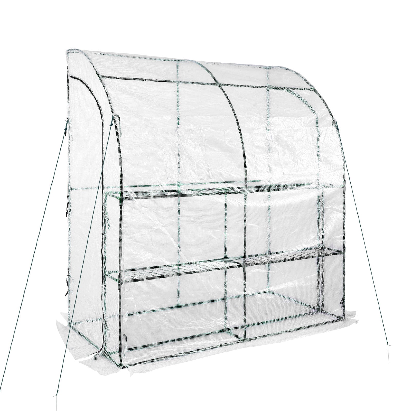 7x3x7 ft. Lean to Greenhouse for Outdoors, Portable Walk-in Greenhouse - Aoodor 