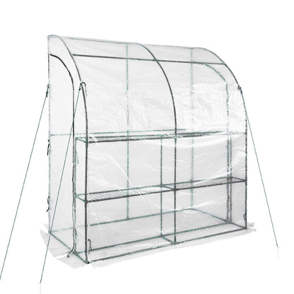 7x3x7 ft. Lean to Greenhouse for Outdoors, Portable Walk-in Greenhouse - Aoodor 