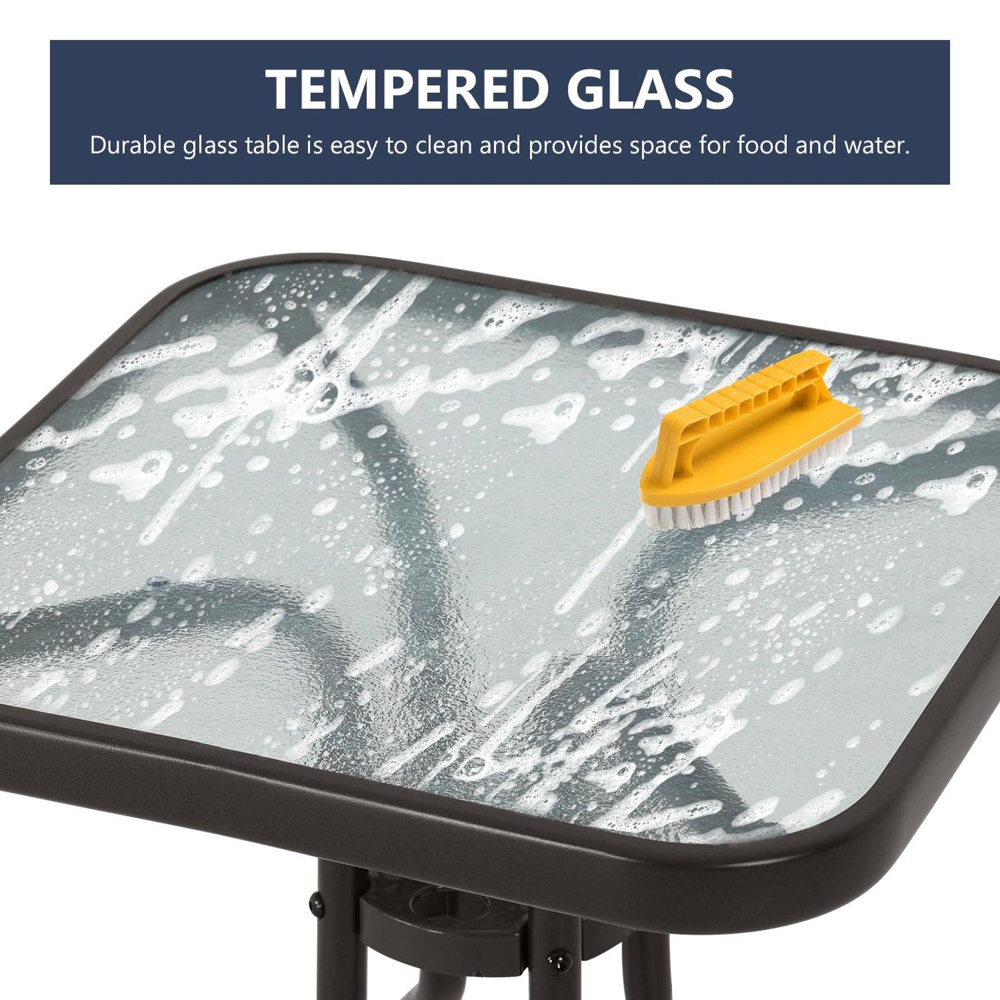 Outdoor Swivel Chair Set -  Two Chairs, One Glass Table, and Two Thick Cushions - Aoodor 