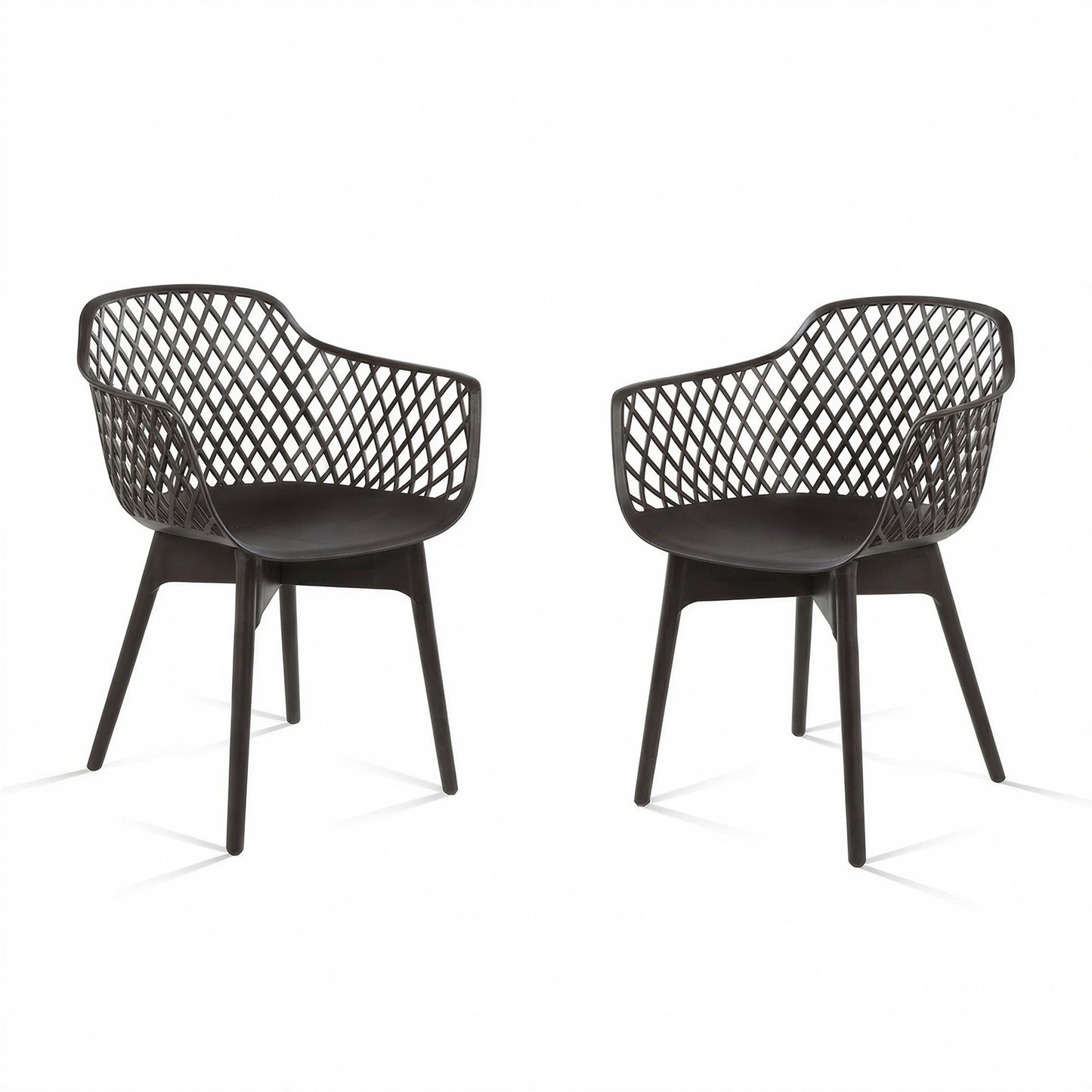 Modern Weather Resistant Plastic Dining Chairs Set: Ergonomic Comfort