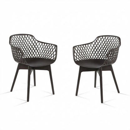 Modern Weather Resistant Plastic Dining Chairs Set: Ergonomic Comfort