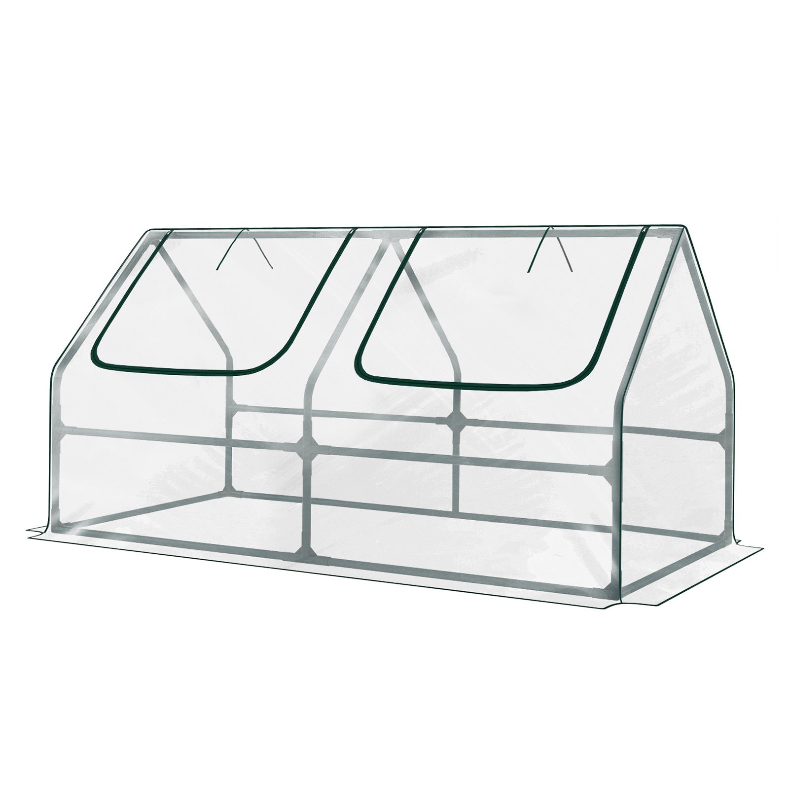 4x2x2 ft. Mini Greenhouse with Zipper Doors, Water Resistant & UV Protected - Aoodor 