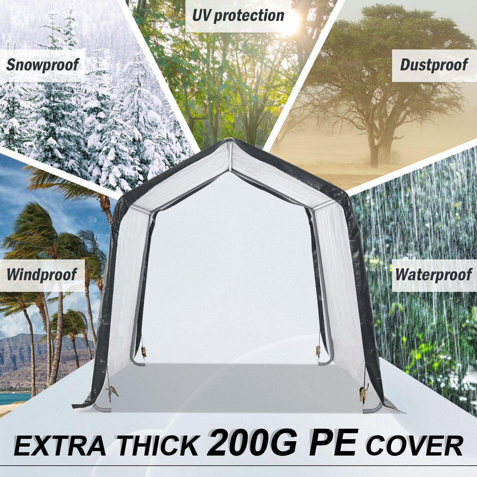6x6/6x8/8x8/8x12 ft. Heavy Duty Storage Shelter, Portable Shed Carport - Aoodor 