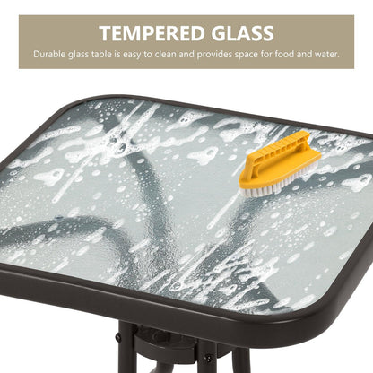 Outdoor Swivel Chair Set -  Two Chairs, One Glass Table, and Two Thick Cushions - Aoodor 