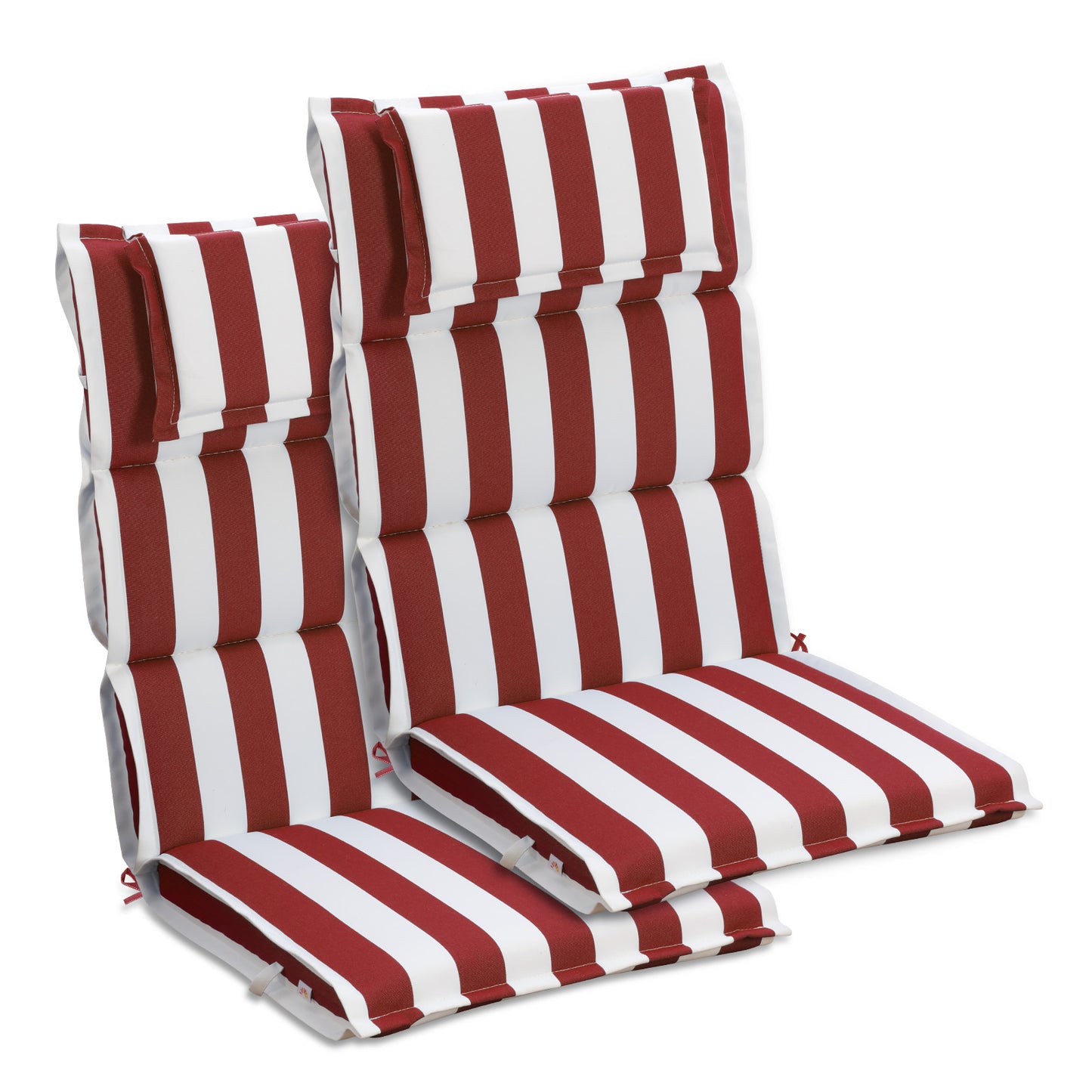 47x21x2.4 inch High Back Patio Chair Cushions with Headrest, Red Stripe