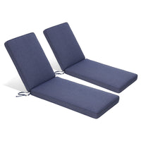72x21x3 inch Patio Chaise Lounger Cushions Set of 2 - Dark Blue - Aoodor 