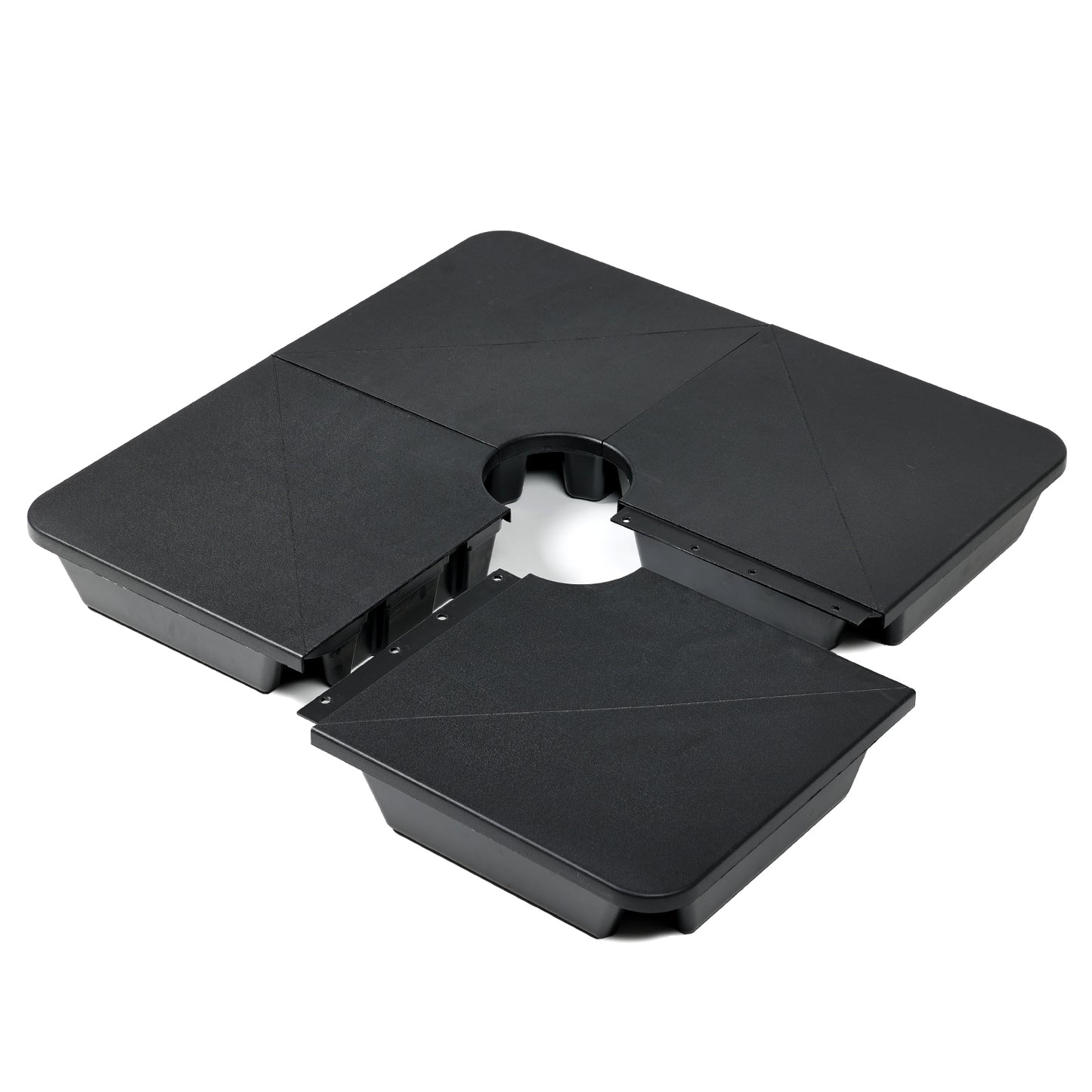 4-Piece Offset Cantilever Patio Umbrella Base Stand - Sand Filled Weight Plates for Stability - Aoodor 