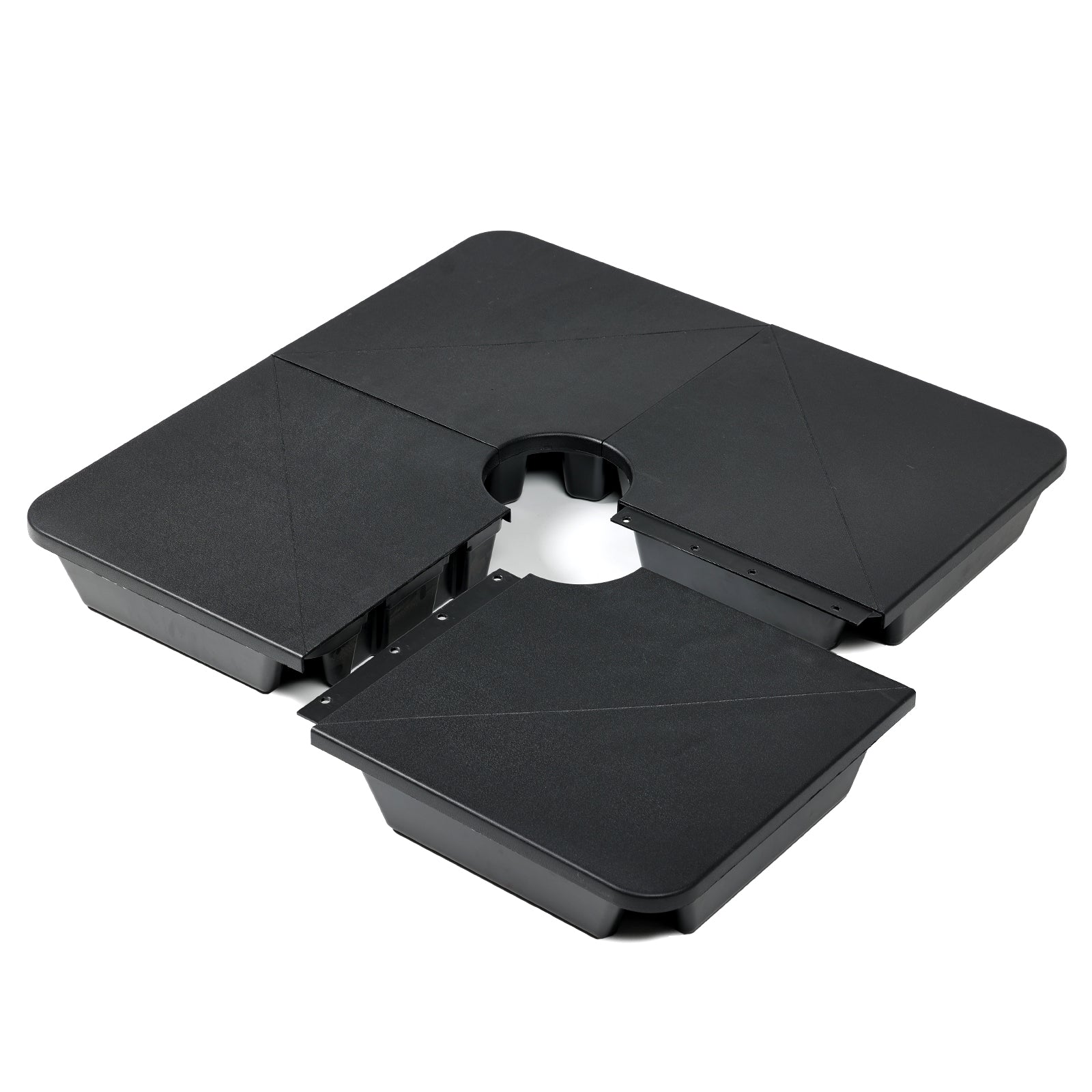 4-Piece Offset Cantilever Patio Umbrella Base Stand - Sand Filled Weight Plates for Stability - Aoodor 