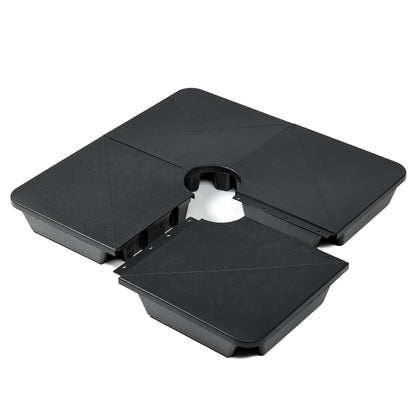 4-Piece Offset Cantilever Patio Umbrella Base Stand - Sand Filled Weight Plates for Stability - Aoodor 