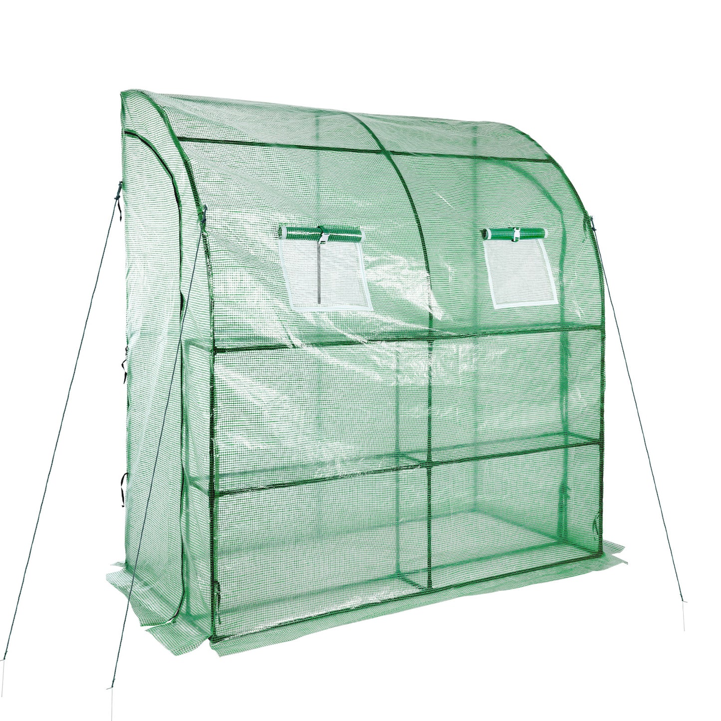 7x3x7 FT Lean to Greenhouse for Outdoors, Portable Walk-in Greenhouse - Aoodor 