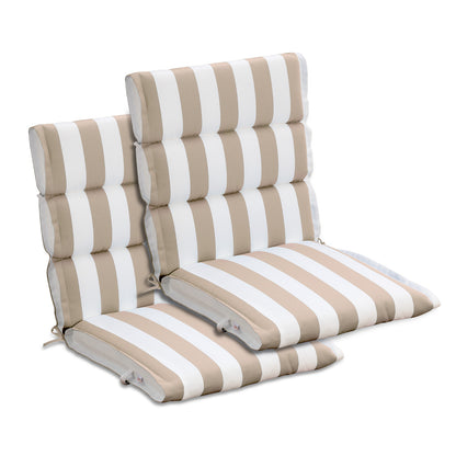 39x20x2.4 inch Outdoor Chair Cushions, Beige Stripe