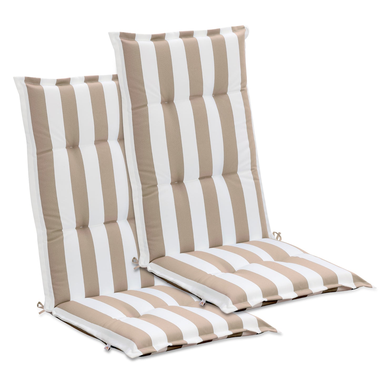 47x21x2.4 inch High Back Tufted Patio Chair Cushions, Beige Stripe