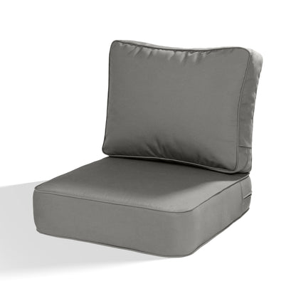 Premium Sunbrella Fabric Outdoor Patio Chair Cushions Set, Canvas Charcoal