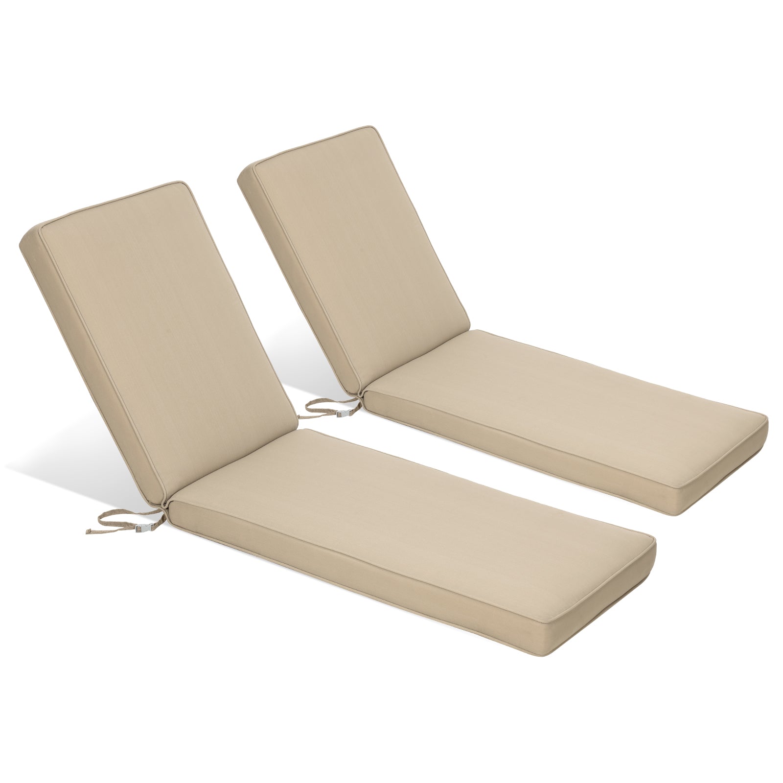 72x21x3 inch Patio Chaise Lounger Cushions Set of 2 - Brown - Aoodor 
