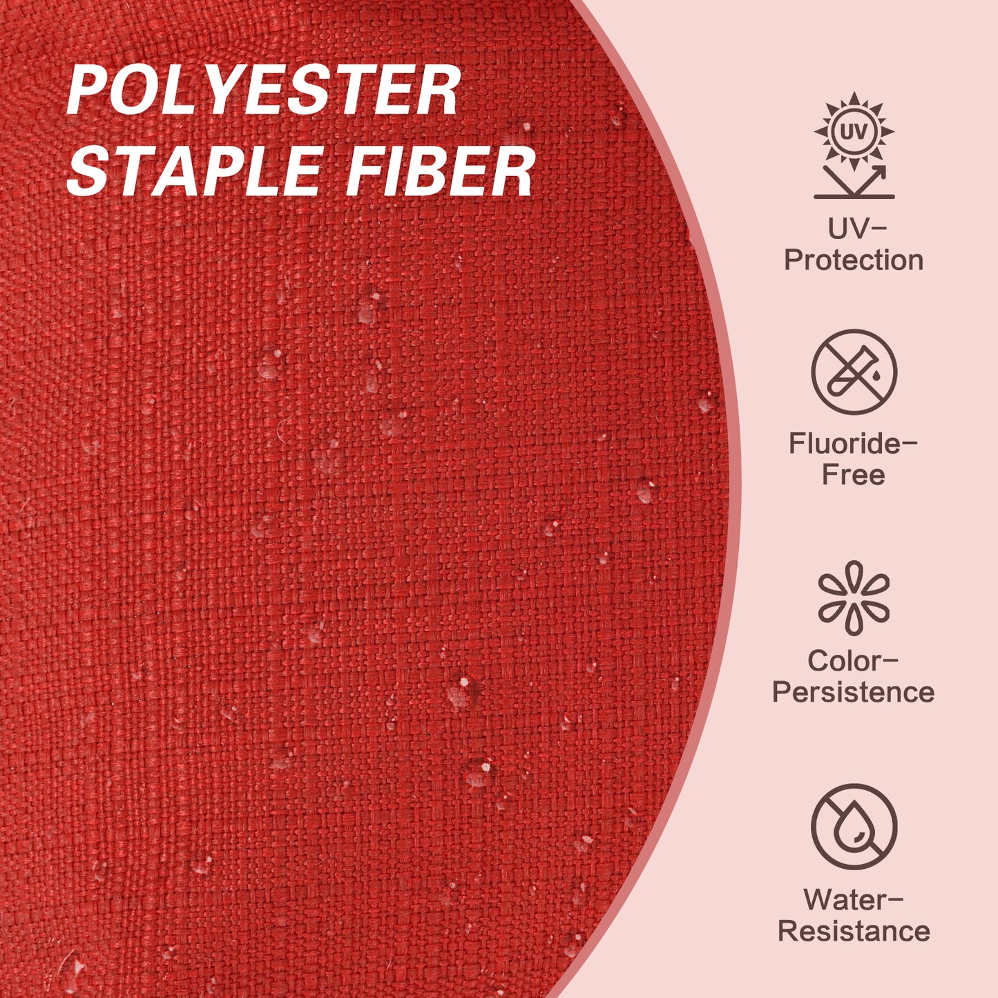 Outdoor Polyester Tufted Bench Cushion, Water & Fade Resistant, Red - Aoodor 