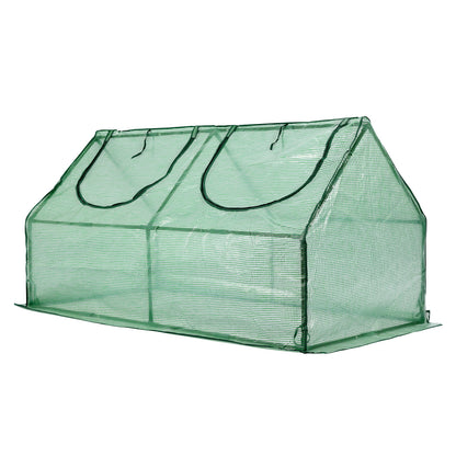 Mini Greenhouse with Zipper Doors, Waterproof & UV Protected, Green