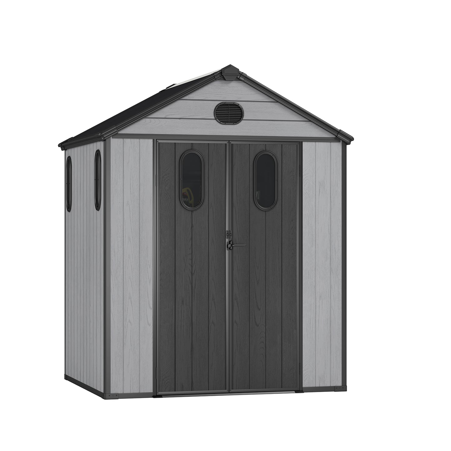 Outdoor Resin Storage Shed with Windows, Mesh Vents and Lockable Door