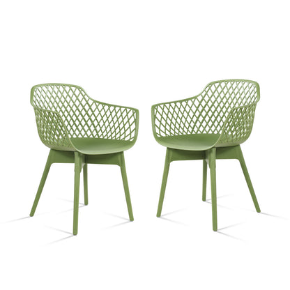 Modern Weather Resistant Plastic Dining Chairs Set: Ergonomic Comfort