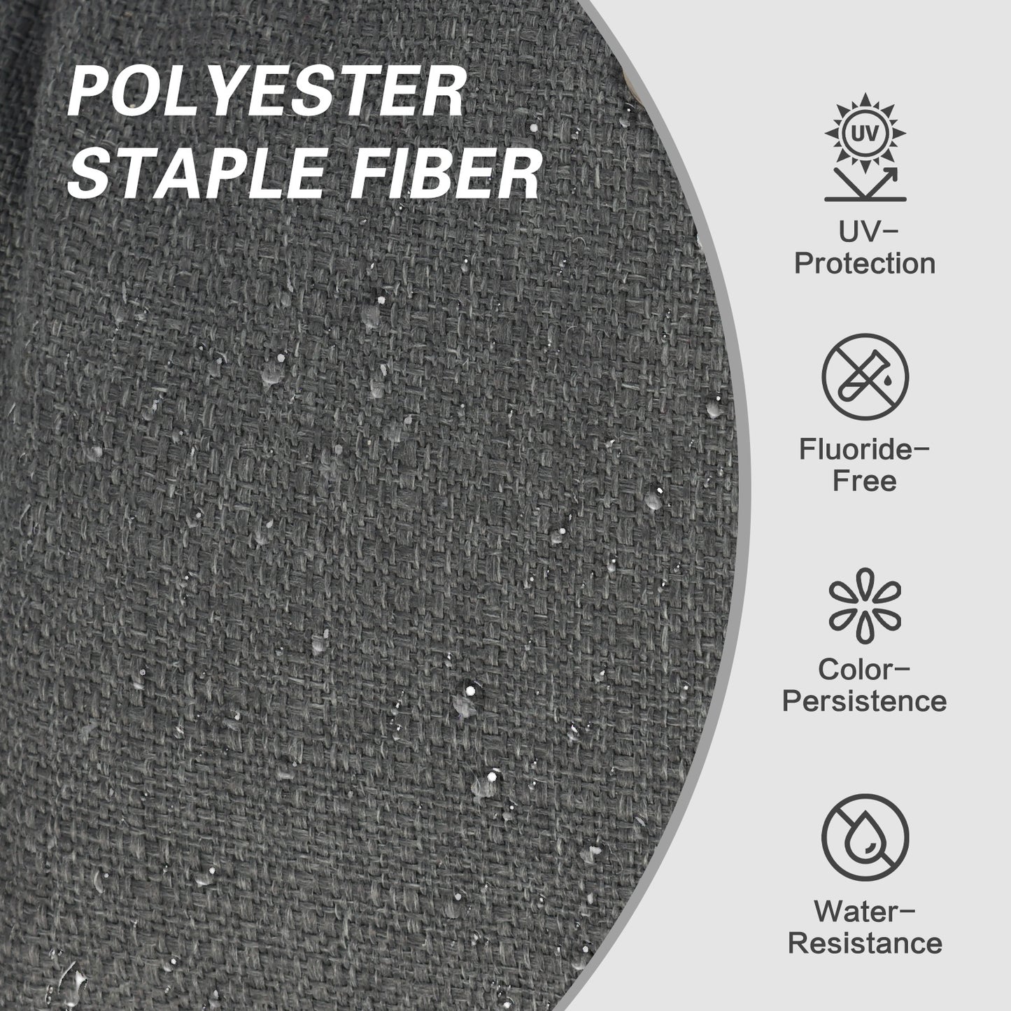 Outdoor Polyester Tufted Bench Cushion, Water & Fade Resistant, Dark Gray - Aoodor 