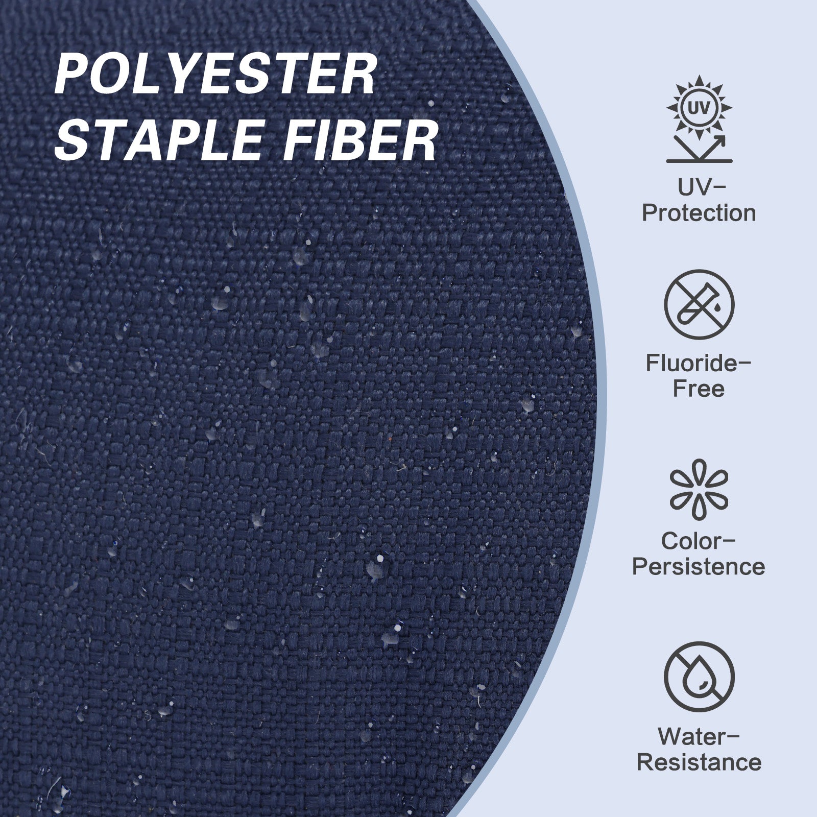 Outdoor Polyester Tufted Bench Cushion, Water & Fade Resistant, Dark Blue - Aoodor 