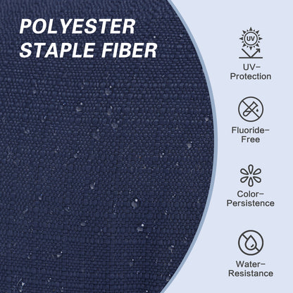 Outdoor Polyester Tufted Bench Cushion, Water & Fade Resistant, Dark Blue - Aoodor 