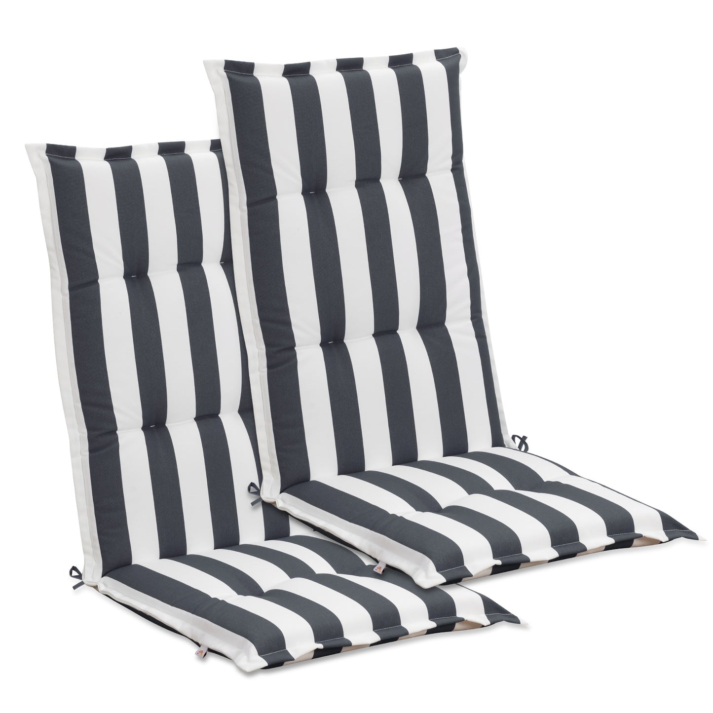 47x21x2.4 inch High Back Tufted Patio Chair Cushions, Grey Stripe