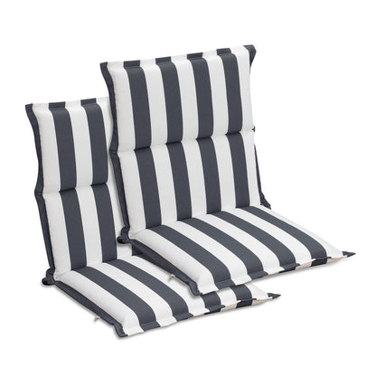 39x20x2.4 inch Outdoor Chair Cushions, Three-Section, Grey Stripe