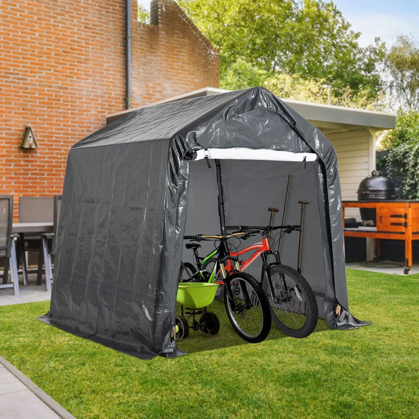 6x6/6x8/8x8/8x12 ft. Heavy Duty Storage Shelter, Portable Shed Carport - Aoodor 