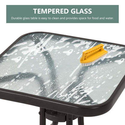 Outdoor Swivel Chair Set -  Two Chairs, One Glass Table, and Two Thick Cushions - Aoodor 