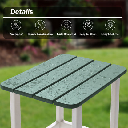 18x15x19 inch Outdoor Side Table, Weather-Resistant Square Patio End Table