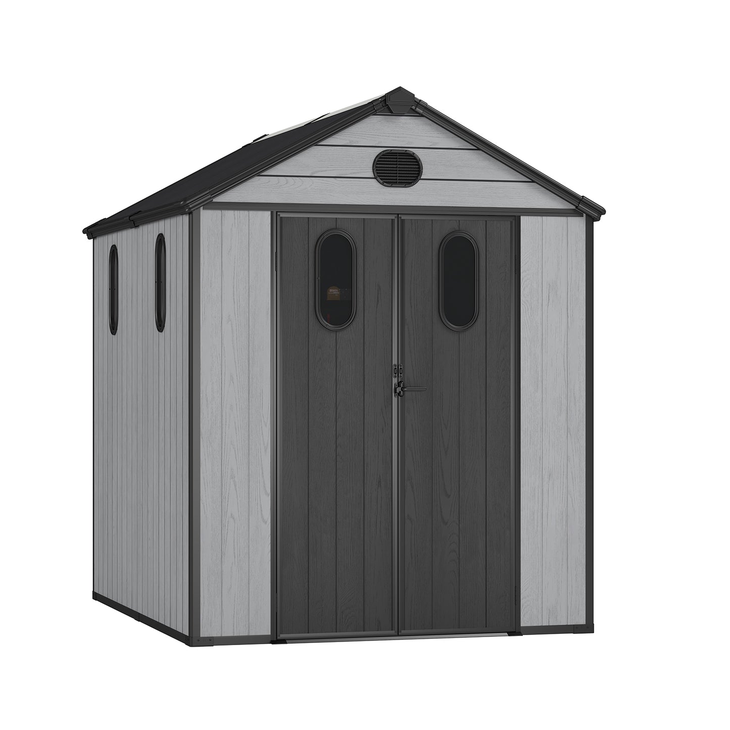 Outdoor Resin Storage Shed with Windows, Mesh Vents and Lockable Door