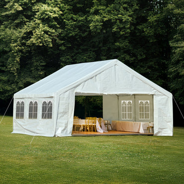 20x20/26x20 ft. Marquee Party Tent with Church Window Sidewalls - White - Aoodor 