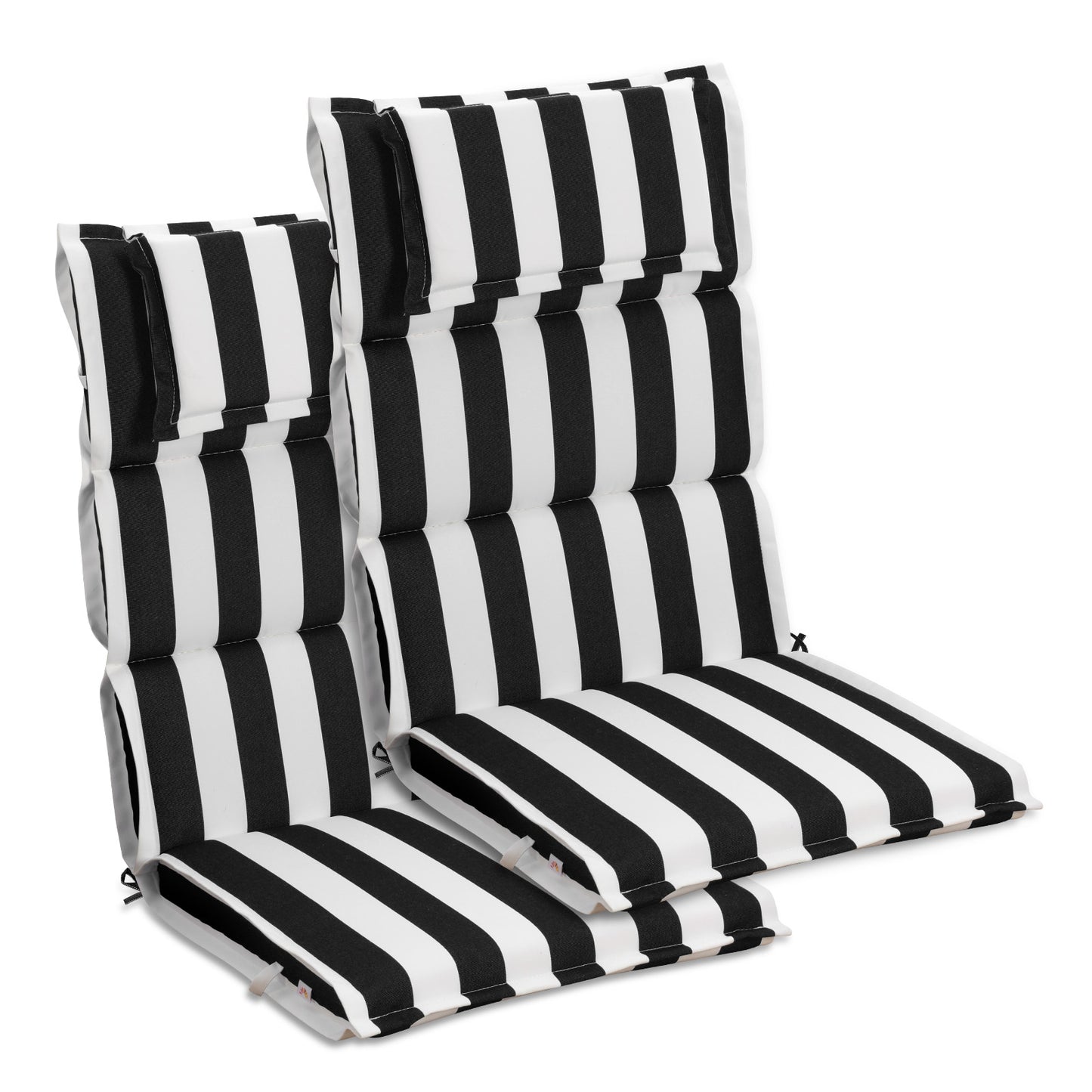 47x21x2.4 inch High Back Patio Chair Cushions with Headrest, Black Stripe