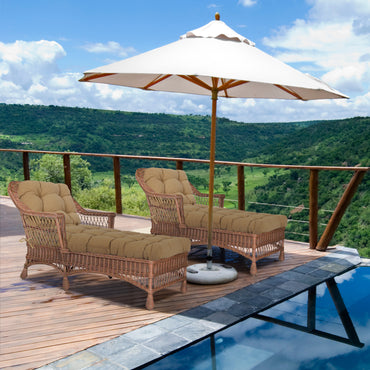 76"x22"x5.1" Polyester Tufted Chaise Lounge Cushion for Outdoor Wicker Chaise Lounge Use, 2 Packs - Brown