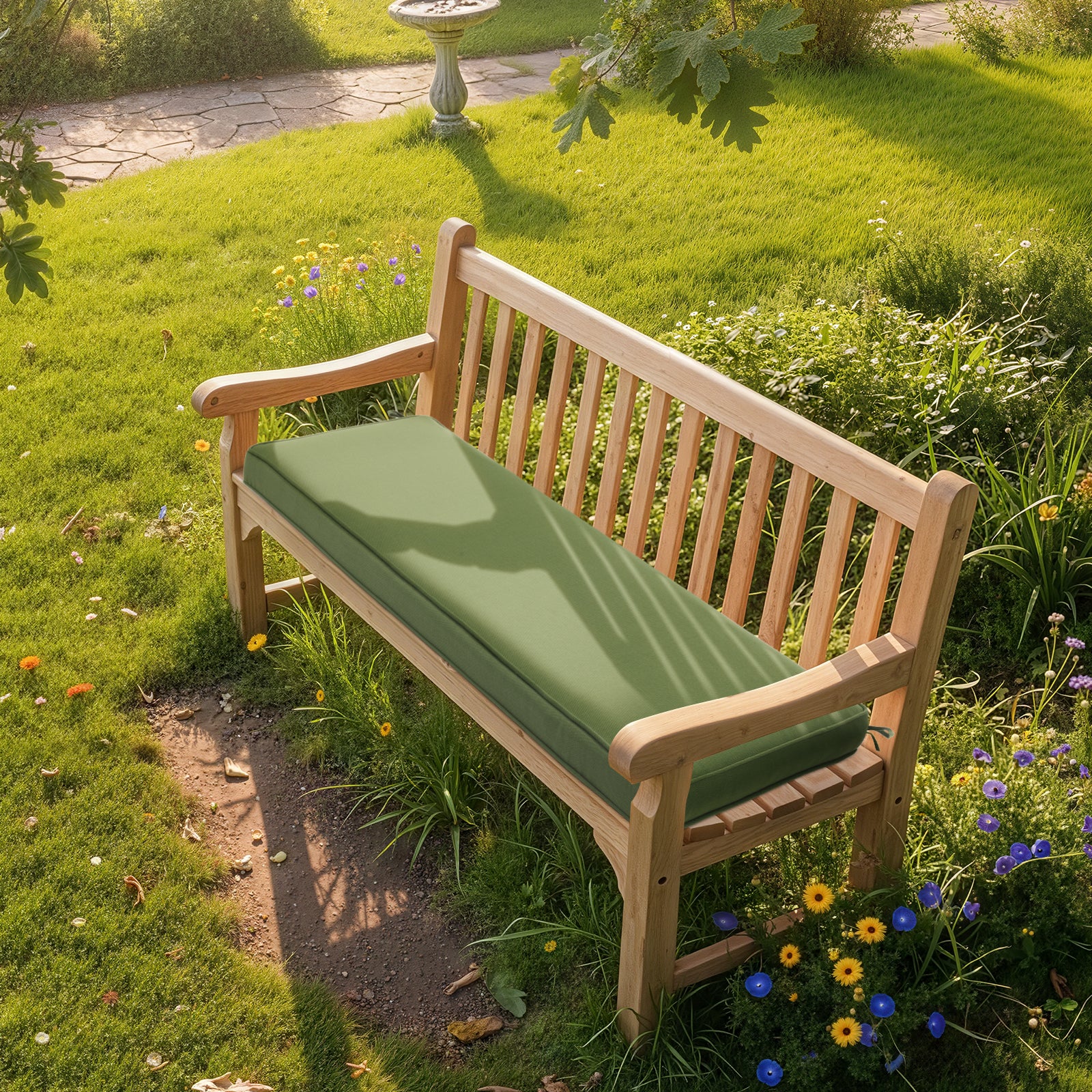 46x18x3 inch Patio Bench Cushion - Green - Aoodor 