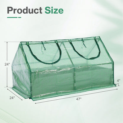 Raised Garden Bed with Mini Greenhouse Cover, Green PE Planter Box Kit - Aoodor 