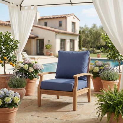 Outdoor Deep Seat Cushion Set, Patio Chair Back & Seat Cushions, Navy Blue
